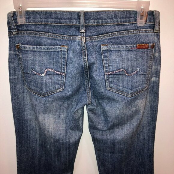 7 For All Mankind Womens Size 28 Medium Wash Blue Bootcut Pockets Denim Jeans - Picture 7 of 11